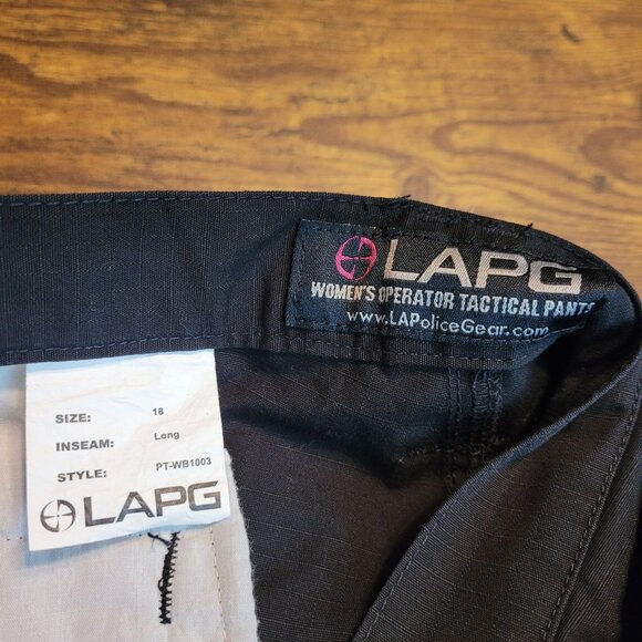 LAPG Tactical Pants Womens 18 L Cargo Mid Rise Rip Stop EMT LEO Military Black - Picture 7 of 13